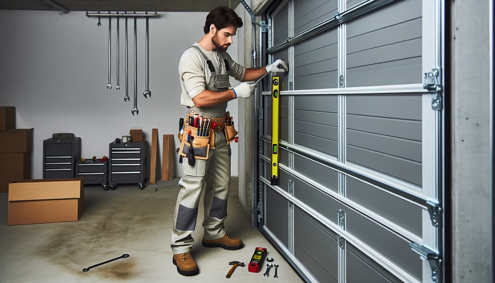 Expert garage door technician at work